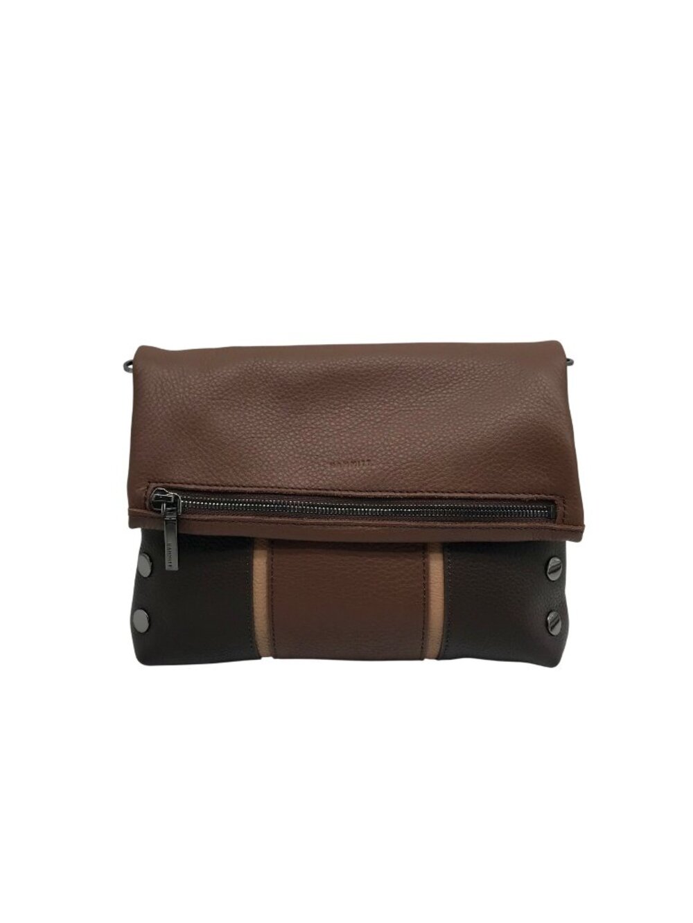 Hammitt VIP Orchestra Brown Pebbled Leather Medium Crossbody Clutch